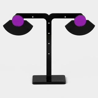 Women's Handmade Earrings Abstract Minimal Black–Plexi Glass IOANNA M EEO03M11 Purple-Black