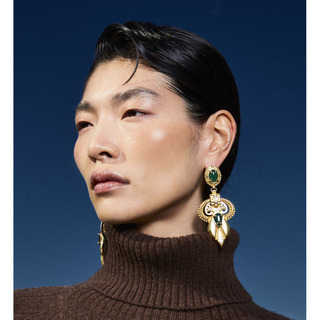 Handmade Earrings GENEVIEVE Desperate Design Bronze-Semi Precious Stones-Crystals-