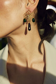 Handmade Earrings CHARLOTTE Desperate Design Bronze-Semi Precious Stones 