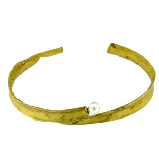 Women's Handmade Bracelet "White Thing" GB1244 Kalliope Brass