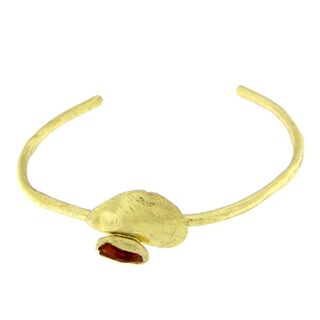 Women's Handmade Bonnet Bracelet GB1436 Dark Orange Kalliope Brass-Resin