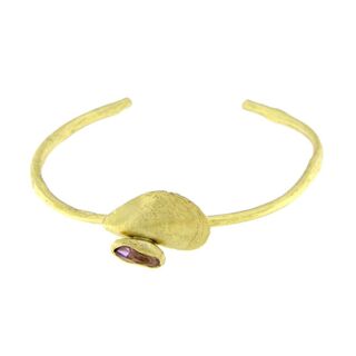 Women's Handmade Bonnet Bracelet GB1436 Violet  Kalliope Brass-Resin