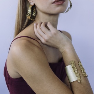 Women's Handmade Mangitte Earrings  GS1604a-101 Kalliope Brass