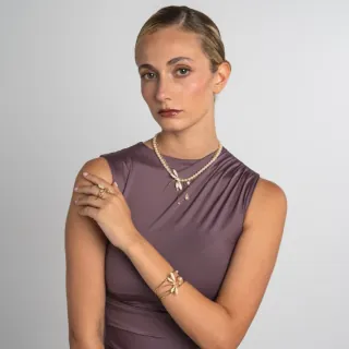 Women's Handmade Earrings Buzz | GS1874 Kalliope Brass-White Enamel And White Pearls