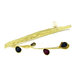 Women's Handmade Sparkle Pin | GF1510 Kalliope | Brass  Crystals