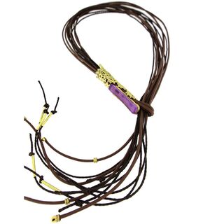 Women's Handmade Long Helix Necklace  GK1497 Kalliope Brass-Resin
