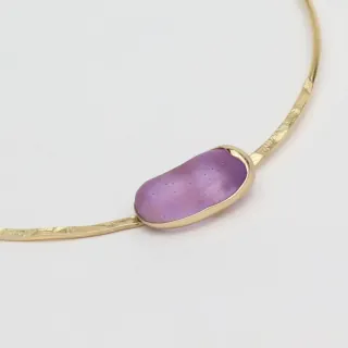 Women's Handmade Short Necklace Earthpulse | GK1827 Kalliope Brass-Black Cast Resin