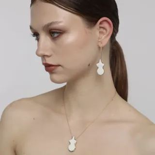Women's Handmade Necklace Silhouette  | GK1840 Kalliope Brass-Ivory Resin