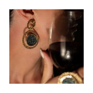 Women's Handmade Earrings Lindy | GS1228 Kalliope Brass Crystal Mosaic
