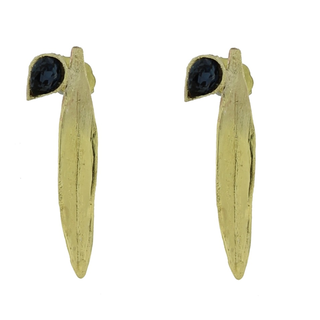 Women's Handmade Earrings Lora GS1558-101 Kalliope Brass-Crystal