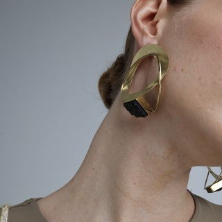 Women's Handmade Earrings Silk | GS1646-101-209 Kalliope Brass-Cast Resin