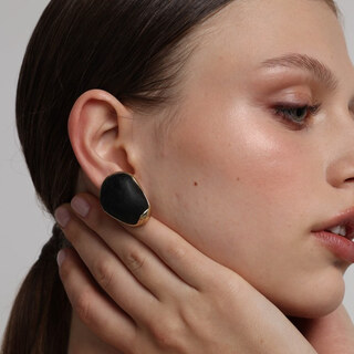 Women's Handmade Stud Earrings Stoneveil | GS1826 Kalliope Brass-Lilac Cast Resin