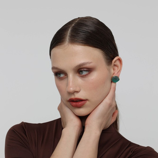 Women's Handmade Stud Earrings Kiss | GS1830a Kalliope Brass-Cast Resin