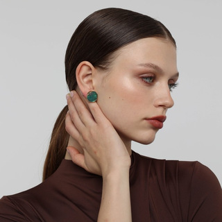 Women's Handmade Stud Earrings Kiss | GS1830a Kalliope Brass-Cast Resin