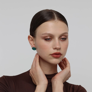 Women's Handmade Stud Earrings Kiss | GS1830a Kalliope Brass-Cast Resin