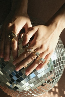 Women's Handmade Ring Single Showtime | GD1523A Kalliope Brass-Crystals