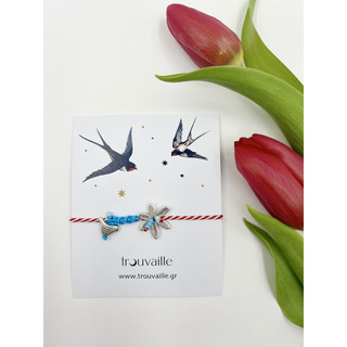 Women's Handmade  Bracelet  For March Bird-Daisy Brass-Silver Plating IP KV01337