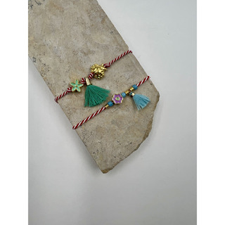 Women's Handmade  Bracelet For March Ladybug And Anemone  Gold Plated Brass KV01333