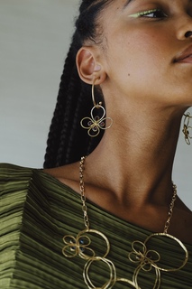 Γυναικεία Χειροποίητα Σκουλαρίκια Florence Hoops| GS1503B Kalliope | Ορείχαλκος  Κρύσταλλα