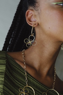 Women's Handmade Florence Hoops Earrings| GS1503B Kalliope | Brass  Crystals