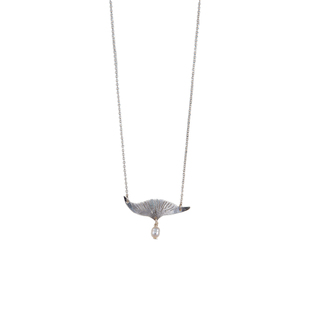 Women's Feather Necklace KC1116S Silver 925-Pearl
