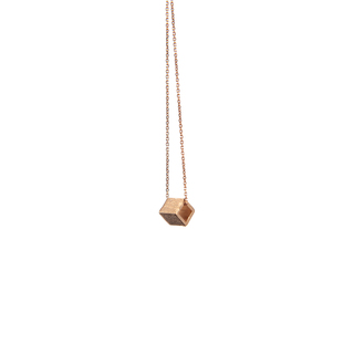 Women's Short Handmade Necklace  Cube KE85N THE PENGUIN Brass