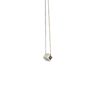 Women's Short Handmade Necklace  Cube KE86N THE PENGUIN Brass