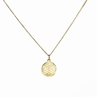 Women's Necklace Flower Of Life KRAMA JEWELS Silver 925 Gold Plated KK01039