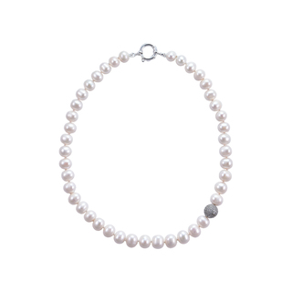 Women's Necklace KRAMA JEWELS KK01423 Pearl 12mm-Silver 925-Rhodium PlatIng 