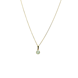 Women's Necklace Small Round KRAMA JEWELS Silver 925-Gold Plated Briole Peridot KK01799