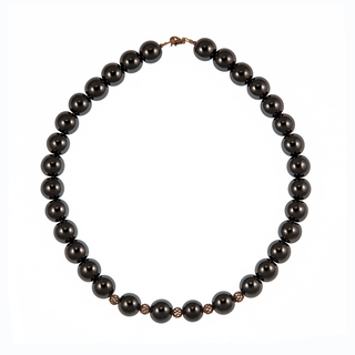 Women's Necklace KRAMA JEWELS  Hematite-Silver 925-Pink Gold Plating KK0706