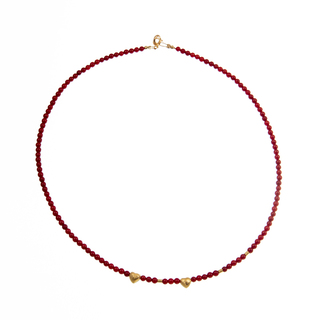 Women's Necklace KRAMA JEWELS Red Coral 3mm-Silver 925 Gold Plated KK0824