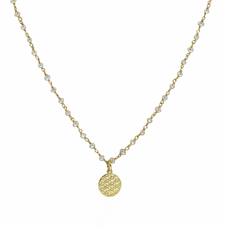 Women's Necklace KRAMA JEWELS Pearls -Silver 925 Gold Plated KK0828