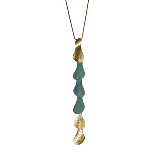 Women's Handmade Necklace KO5099-GR-G EXNOVO Bronze-Green Oxidation-Gold Plating