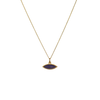 Women's Small Eye Necklace KS1010 Silver 925-Gold Plated-Enamel