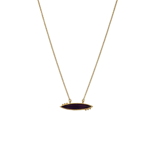 Women's Eye Necklace KS306M Silver 925-Gold Plated-Purple Enamel