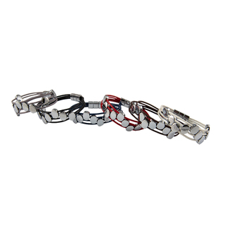 Women's Bracelet Leather-Steel 316L 45230214