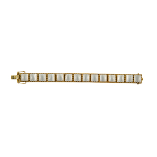 Women's Handmade Bracelet KV0640 Krama Jewels Silver 925-Gold Plated Cat Eye Crystals
