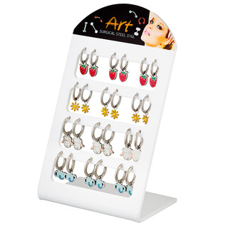 Children's Hoop Earrings With Charm Steel 316L- Enamel L-02141  Artcollection