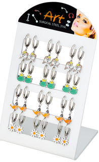 Children's Hoop Earrings With Charm Steel 316L- Enamel L02140  Artcollection