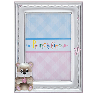 Children's Frame Silver 925 Teddy Bear 13X18 Princelino MA-139D-R
