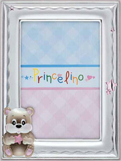 Children's Frame Silver 925 Teddy Bear 9X13 Princelino MA-139D-R