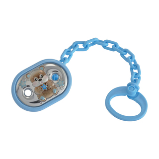 Pacifier Clip Princelino Oval Teddy Bear MA-PO005Α-C Made of Silver