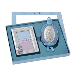 Baby set Silver 925 Frame Teddy Bear-Bedtime Icon Princelino MA-S139-3C