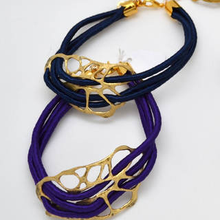 Woman's Handmade Bracelet Silk Purple Cord