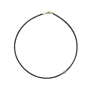 Γυναικείο Κολιέ KRAMA JEWELS Γκρι Αιματίτης 4mm-Ασήμι 925 Επιχρύσωση KK01963