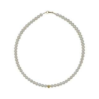 Women's Necklace KRAMA JEWELS Pearl 6mm-Silver 925 Gold Plated KK01976
