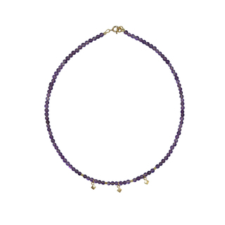 Women's Necklace KRAMA JEWELS Amethyst 4mm-Silver 925 Gold Plated KK01974