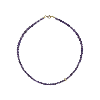 Women's Necklace KRAMA JEWELS Amethyst 4mm-Silver 925 Gold Plated KK01972