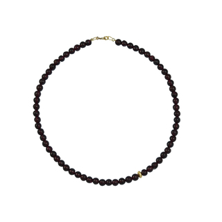 Women's Necklace KRAMA JEWELS Granate 5mm-Silver 925 Gold Plated KK01975